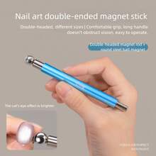 BAOSHIMAN Magnetic Pen With Double-Ended Cat Eye Nail Polish Magnet, Large Size Multifunctional Magnetic Nail Art Tool, Suitable For Nail Salons Or Home DIY Cat Eye Manicure, Easy To Operate - Multicolor - View 12