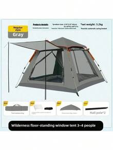 Outdoor Portable Foldable Lightweight Camping Tent For 3-4 People, Indoor Camping Automatic Thickened Camping Tent - Multicolor - View 4