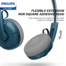 PHILIPS Bluetooth Noise Cancelling Headphones With Microphone, Long Battery Life, Suitable For Smartphone Calls, Sports Running, Retro Street Style, Model TAH2000, Hearing Use Headphones, Noise Cancelling Headphones, Retro Style Headphones, Running Headphones, Sports Headphones, Open-Back Headphones, Modern Audio Device, Lightweight Headphones; Plastic Material, Type-C Interface Headphones, Commute Music Headphones - 查看 10