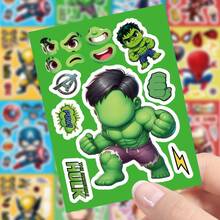 Marvel 8 piezas Pegatinas DIY de superhéroes Avengers Spider Man Regalos exclusivos para cumpleaños/fiestas/recompensas en el aula - Multicolor - Ver 3