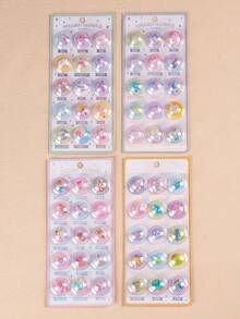 [2026 New] 3D Capsule Glitter Stickers, Transparent Capsule Shape, Cute Cartoon Style Design. Waterproof, Reusable, Repositionable, Self-Adhesive, Made Of High-Quality Resin Material. - Multiple Colors Available [Style/Packaging Random] - View 5