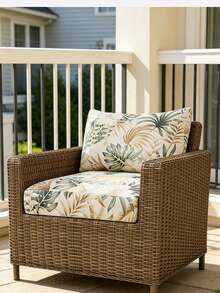 1 chiếc vỏ đệm sofa ngoài trời bằng lụa sữa, in hình hoa lá lớn, độ đàn hồi cao, chống bụi, có thể giặt được, bảo vệ đệm sofa cho mọi mùa. - Nhiều màu - Xem 1
