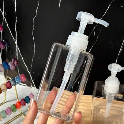 150ml-450ml Botellas recargables de múltiples tamaños con bomba, adecuadas para champú, gel de baño, jabón de manos, botellas dispensadoras de plástico transparente DIY para viajes, viajes de graduación, uso portátil