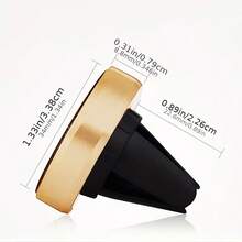 1pc Luxury Gold Car Air Vent Phone Holder, Strong Magnetic Stable Support, Compact Invisible Design, Fits All Vehicle Models, Enhances In-Car Sophistication - 1pc Gold Air Outlet Magnetic Bracket - View 3