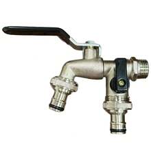 1 pièce Robinet de jardin à double sortie - Connecteur 1/2", parfait pour l'arrosage toutes saisons et l'entretien de la pelouse, compatible avec les arroseurs et les pistolets à eau, convient pour 10 emplacements différents, avec plusieurs composants et installation à trou unique Robinet extérieur - Taille unique - Voir 14