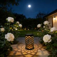 1pc Outdoor Solar LED Wall Light, Retro Solar Lamp, Garden Landscape Atmosphere Light, Round Waterproof Outdoor Lighting - Black Rattan - View 10