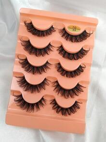 5 Pairs Classic Hybrid Volume Lashes New Arrival Wispy D Curl Short Russian Strip Lashes Makeup False Eyelashes,Fake Lashes,Individual Lashes,Cluster Eyelashes - View 6