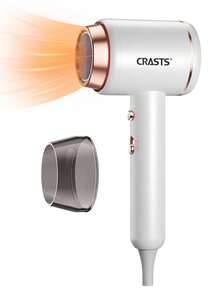 CRASTS High Power Hair Dryer For Home Use, Strong Airflow, Gentle On Hair, Fast Drying, Hot & Minimalist Style, Portable Travel Design, Quiet Operation, With Concentrator Nozzle - White - View 12