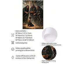 1pc/Set Mystical African Ritual Canvas Wall Art, African Three Elders & Child With Sacred Bowl For Cultural Home & Study Decor, African Cultural Art For History Buffs & Home Decoration, Perfect Gift For Culture Lovers​, Canvas Poster Prints, Canvas, Without Frame - Retro - View 9