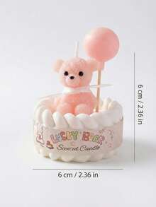 1pc Cute Balloon Bear Candle Decor, Macaron Birthday Cake Candle Suitable For Party Decoration, Bedroom Desk Decor, Ideal Sweet Gift For Girls And Women - Multicolor - View 9