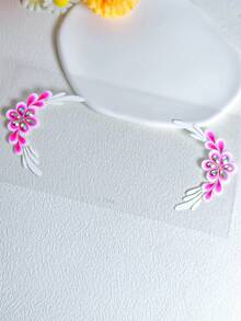 1 pieza Pegatinas de flores para la cara, pegatinas florales con gemas en colores rosas, pegatinas acrílicas impermeables, pegatinas de gemas de strass brillantes para las cejas y la cara, adecuadas para festivales de música, fiestas, cosplay, maquillaje facial, aspecto de concierto, gemas faciales - Multicolor - Ver 6