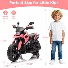 Gaderth 6V Motorcycle For Kids, Ride On Motorcycle With Traning Wheels, Headlight & Music, 2-5mph Adjustabled Speed Electric Bike For Kids,Electric Toddler Bike For Child As The Gift - Pink - View 4