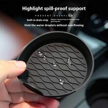 2 piezas/4 piezas Portavasos de silicona para coche, posavasos antideslizantes, con bordes elevados para evitar derrames, alfombrillas redondas universales antideslizantes - A - Ver 4