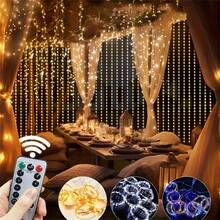 1pc USB Powered, 8 Lighting Modes Remote Control, LED Fairy String Lights, Wedding/Party/Home/Christmas/Bedroom/Indoor/Wall Decor - USB Curtain Light String - View 9