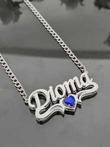 Bộ trang sức khắc tên theo yêu cầu gồm bông tai và dây chuyền, quà tặng trang sức cá nhân hóa. - Kiểu 2 - Xem 13