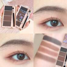 Beginner-Friendly Multi-Function Eyebrow Powder Palette, Natural 3D Eyebrow, Nose & Eye Shadow, Daily Use, Christmas 3-Color Options - Multicolor - View 10