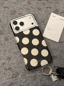 极简银色波点手机壳，兼容 15、17 Pro、17 Pro Max、16、16 Pro Max、15 Pro，柔软全包保护 - 黑色 - 查看 3