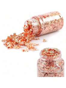 1pc Golden Foil Golden Foil Shards Decoration, Golden Foil Paper Decoration, Painting Candles DIY Crafts Party Decor,Shiny Metal Flakes Nail Charms,For Decoration Only - View 8