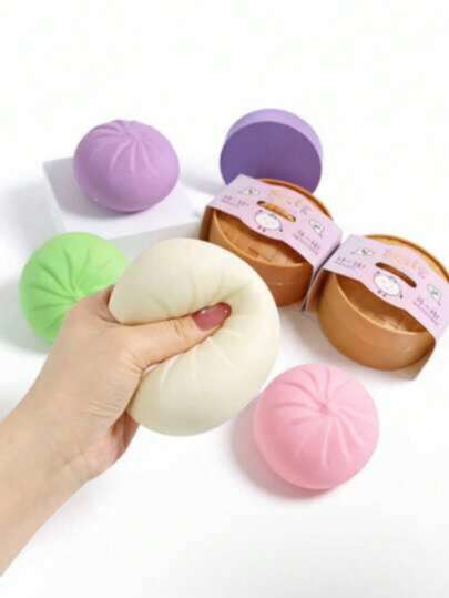 Soft Dumplings/Buns Shaped Desktop Toy, Suitable For Adults, Can Be Squeezed And Deformed, Soft Texture For Office Desk Or Home Decor, Ideal For Birthday Party, Holiday Gift For Family, Friends, Colleagues, Lover, Yourself