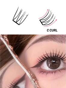 100 cụm mi giả siêu mỏng hình chữ V 3 chiều, độ dài hỗn hợp 9-12mm, mi giả tự nhiên mềm mại, dạng sợi mảnh, có thể tái sử dụng, dùng để nối mi tự làm cho trang điểm hàng ngày và dự tiệc. - Xem 5