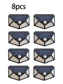 4-Side Solar Powered LED Wall Light, Solar Powered Emergency Light, Suitable For House, Garage, Outdoor, Park, Yard, Waterproof, Outdoor 4-Side Illumination Motion Sensor Light - Multicolor - View 14