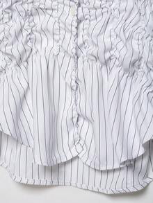 Camellia New Spring/Summer Women's Fashion Elastic Pleated Chiffon Blouse White - White - View 8