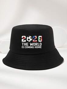 1 pièce Chapeau seau homme 2026 nouveau motif CANADA brisé imprimé personnalisé populaire minimaliste protection solaire noir multicolore mode décontractée extérieure convient pour le port quotidien les voyages en plein air la pêche le visionnage de sports cadeau polyvalent Coupe du Monde 2026 - D - Voir 2