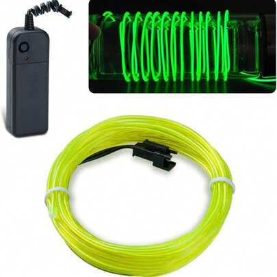 Dây đèn EL Wire di động, pin dự phòng, dải đèn neon có thể cắt 360°, đèn dây phát sáng cho các bữa tiệc, Halloween, Giáng sinh, đám cưới, sinh nhật, năm mới, lễ hội, trang trí DIY.