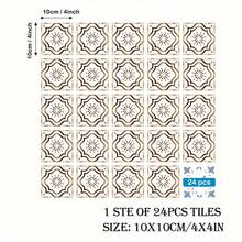 Multicolor Geometric Talavera Tile Stickers 4x4 Inch 24 Pack Self Adhesive Wall Decals Easy Peel And Stick For Kitchen Bathroom Stair Decor - Multicolor - View 12
