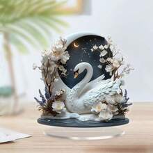 Acrylic 2D Flat Swan Decor Ornament, Suitable For Home Decoration, Gift For Friends And Girlfriends - 1PC - View 6
