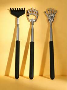 1/3/6pcs Bear Claw Stainless Steel Telescopic Back Scratcher, Portable Retractable Back Itch Reliever With Comfortable Rubber Handle, Perfect For Thanksgiving, Birthday And Christmas Gifts, Christmas Stocking Stuffers, Christmas Gifts, Birthday Gifts, Men's Christmas Stocking Stuffers, Men's Christmas Gifts - Multicolor - View 6