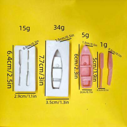 Khuôn làm nến hình thuyền và mái chèo bằng silicon, giá đỡ nến bằng thạch cao, khuôn trang trí nhà cửa.