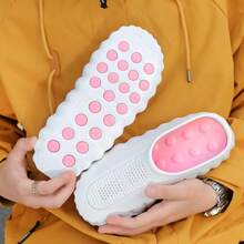NEW BRADER 女士EVA拖鞋，白色和粉色，透气防滑，按摩鞋底，舒适家居浴室拖鞋 - 粉色 - 查看 5
