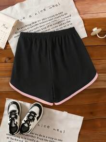 Bộ 2 món cho bé gái tuổi teen, kiểu dáng thường ngày, sáng tạo, in hình chuột lang nước và quần short, thích hợp cho kỳ nghỉ hè. - Hồng - Xem 7