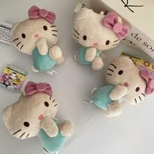 Sanrio 1pc Hello Kitty Cute Sitting Plush Bag Charm Pendant Doll Keychain Bag Accessory Holiday Gift - Mint Green - View 2