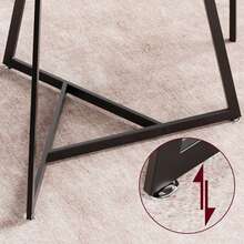 Conjunto de comedor moderno de 3 piezas para 2 personas: estructura metálica y 2 sillas tapizadas. Ideal para cocinas pequeñas, apartamentos o cafeterías. Fácil montaje. - Gris - Ver 11