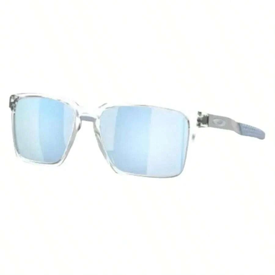 Oakley Exchange Sun Eyeglass |  | Men Sunglasses - Polished Clear / Prizm Sapphire - View 1