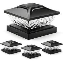 Post Cap Lights Suitable For 4x4 4.5x4.5 5x5 Posts - Outdoor Solar Deck Lights With -Controlled Solar Lights, Plastic Fence & Deck For Garden,, Balcony, Rooftop (Black) - Post Cap Lights (Black) - 查看 11