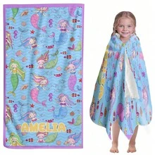 Personalized Children's Beach Towel, Customized Exclusive Letter Combination And Fun Beach Pattern Design, Adult Exclusive Personalized Beach Towel Suitable For Beach, Pool, Bathroom, Exclusive Gift - Multicolor - View 5