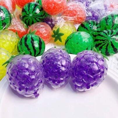 Soft Mesh Fruit Shaped Stress Relief Ball: Soft Squeeze Finger Toy, Watermelon And Grape Sensory Fidget Toy For Anxiety Relief, Perfect Mother's Day Gift For Fidget Toy Collectors And Adults