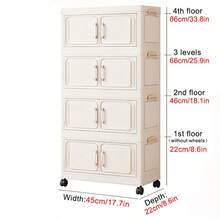 1 chiếc tủ đựng đồ rộng 45cm/17.7in, hộp đựng đồ gấp gọn, tủ đựng đồ chơi phòng khách, tủ đựng đồ ăn vặt, tủ đựng đồ nhà bếp, quà Giáng sinh, hộp đựng đồ, tủ đựng đồ dưới gầm giường. - cửa kem - Xem 13