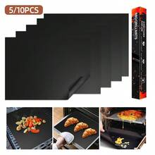 3/5/10pcs Reusable BBQ Mats (Boxed), Non-Stick, Easy To Clean, Heat Resistant, Suitable For Home, Restaurant, Camping, Electric Oven, Gas Oven, Toaster, Grill, Outdoor BBQ Mat, Thick Baking Mat, Kitchen Tool, Material, Durable Kitchen Essential, Suitable For Outdoor BBQ And Cooking - - - View 7