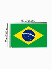 1pc Brazil National Flag 60x90cm, Fan Cheering Flag, World Cup Viewing, Sports Events Cheering, National Day Parade, Festival Celebration, Bar Decor, Outdoor Camping, Indoor/Outdoor Hanging Flag, Vibrant Colors - Brazil - View 3