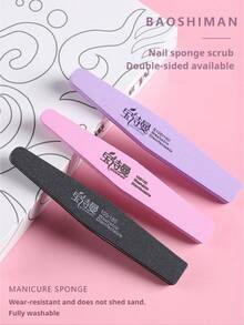 BAOSHIMAN 100/180 Grit Nail File & Polisher Set For Natural Nails, 13mm Thick, Professional Nail Salon Tools, Diamond Sponge Nail Buffer, Nail Care - Multicolor - View 2