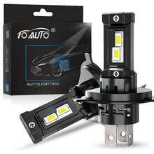 TOAUTO 2 bóng đèn pha LED H4 90W 30000LM, quạt tản nhiệt không dây, bộ giải mã CANBUS H4, đèn LED mini cho ô tô, đèn sương mù. - A - Xem 11