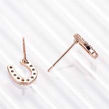 1 Pair Luxury U-Shaped Horseshoe Earrings, Unique Design Earrings, High-End Gift - W10089 - View 6