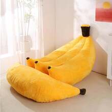 Banana Bean Bag Chair With Ottoman, Floor Sofa Bed With Footrest, Comfy Convertible Lounger Teens & Adults, Plush Couch Bedroom, Living Room Or Dorm,-Yellow - 黃色 - 查看 2