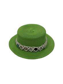 1pc Women's Straw Woven Hat, Bohemian Fashion Hollow Crochet Straw Hat With Leather Belt Buckle, Breathable Beach Hat Suitable For Daily Outdoor Use,Holiday,Travel - MZ3080+ML48 - View 12