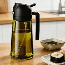 Light-Proof Oil Sprayer Bottle, 2-In-1 Spray & Pour Kitchen Oil Dispenser, Transparent Press-Type Atomized Glass Oil Bottle - View 5