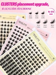 Nâng cấp bộ nối mi mềm tự làm, độ dài hỗn hợp 8-18mm, độ cong C/CC/D, mi giả từng sợi mỏng nhẹ, có thể tái sử dụng, mi giả phân đoạn dễ dàng gắn vào tại nhà hoặc salon (F14) - Xem 2